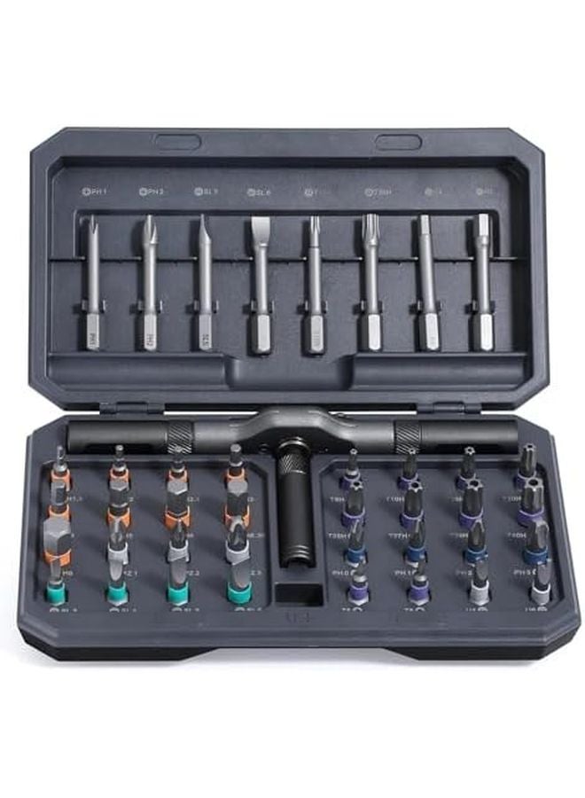 42 في 1 مجموعة مفك براغي مغناطيسي برتقالي مقبض على شكل T متعدد القوابض أداة إصلاح محمولة - Image 3