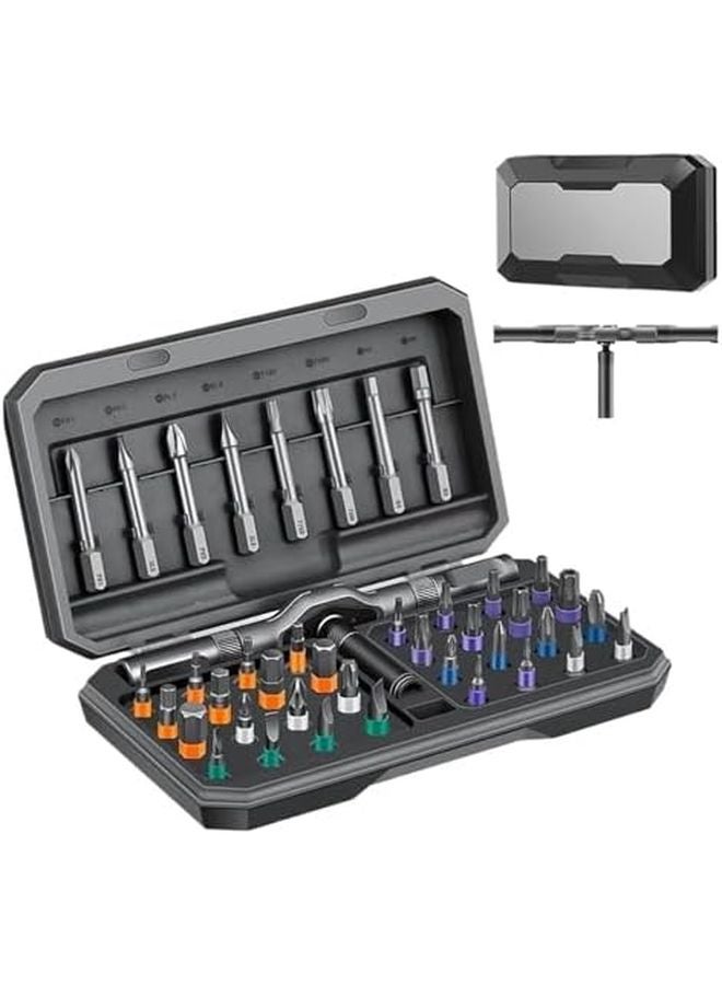 42 في 1 مجموعة مفك براغي مغناطيسي برتقالي مقبض على شكل T متعدد القوابض أداة إصلاح محمولة - Image 4