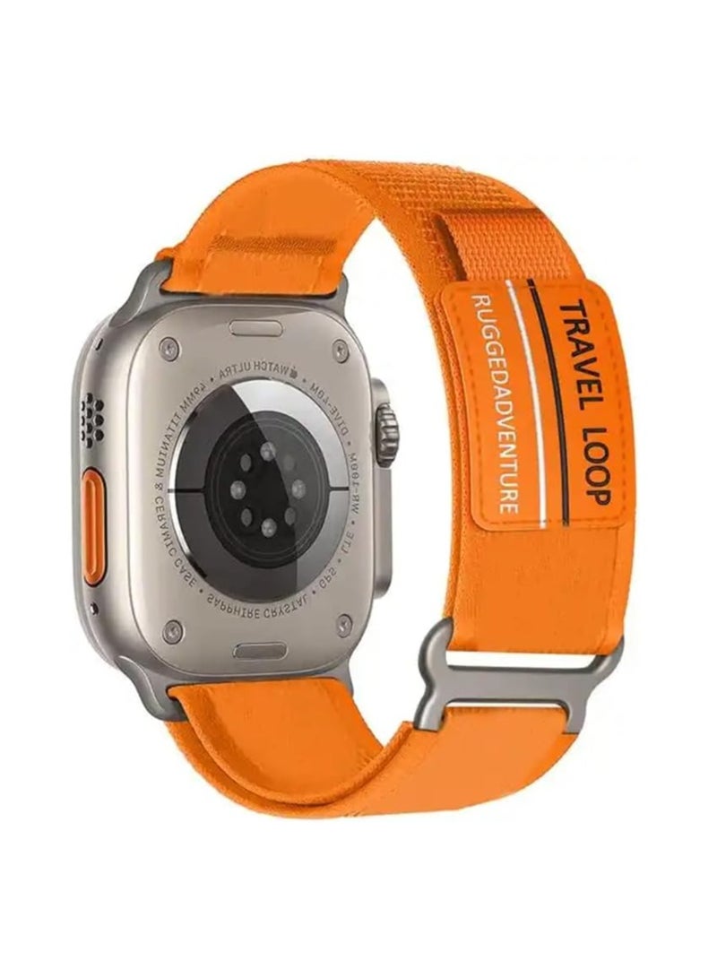 Modified Nylon Strap Compatible with Apple watch Series Ultra 2 | 9 | 8 Ultra | 8 | 7 | 6, 49/45/44/42 mm, Breathable Nylon Strap with Buckle adhesive closing