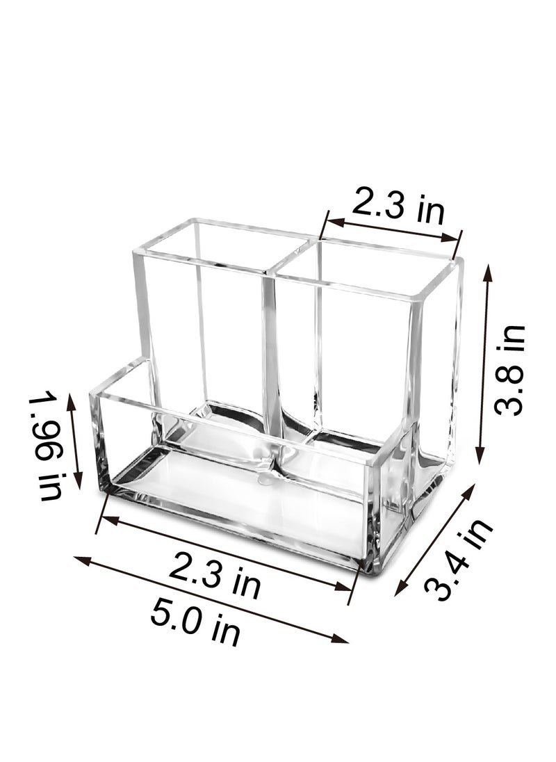 كيدباوتش - Pen Holder, Clear Acrylic Pen Holder for Desk, Makeup Brush Storage Organizer, Modern Desk Organizer for School, Home and Office. - Image 1