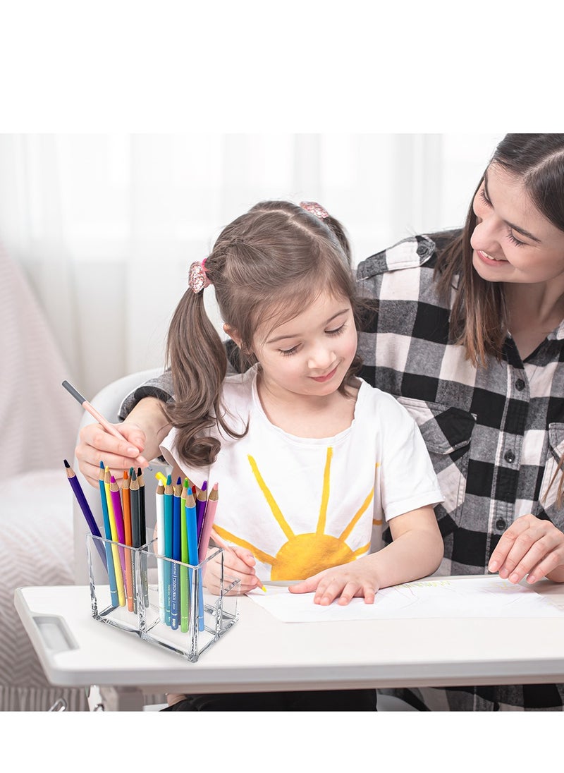 كيدباوتش - Pen Holder, Clear Acrylic Pen Holder for Desk, Makeup Brush Storage Organizer, Modern Desk Organizer for School, Home and Office. - Image 1