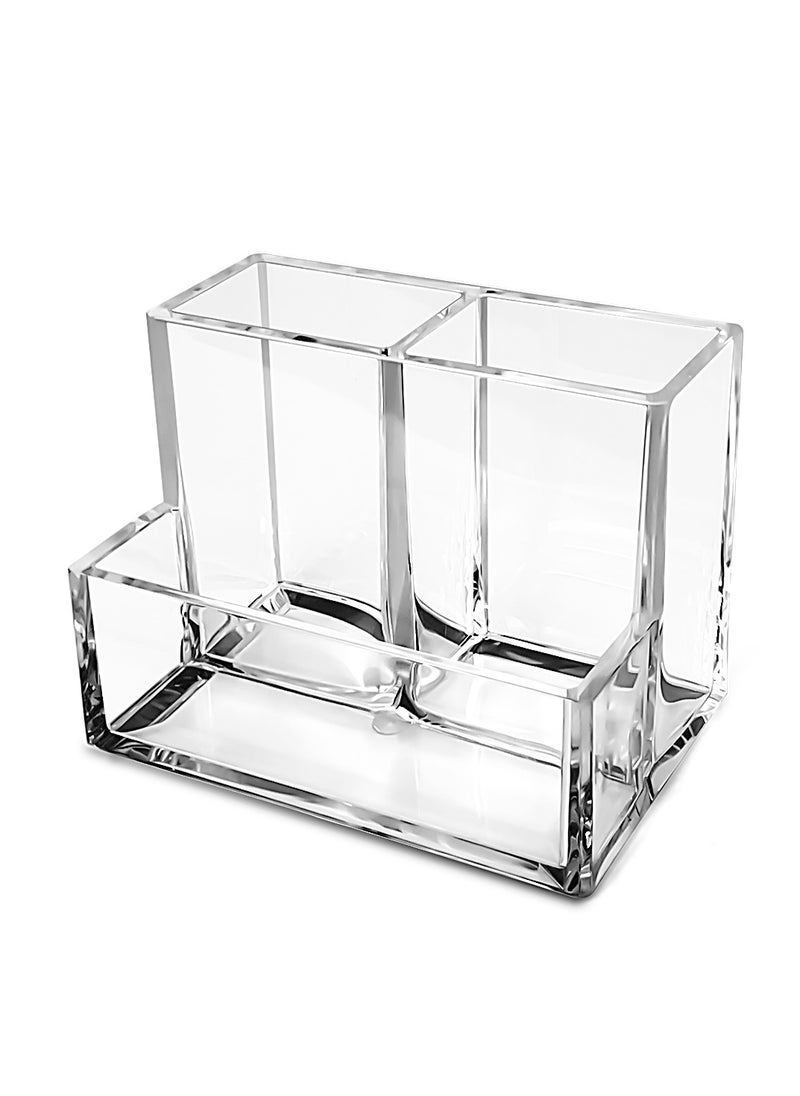 كيدباوتش - Pen Holder, Clear Acrylic Pen Holder for Desk, Makeup Brush Storage Organizer, Modern Desk Organizer for School, Home and Office. - Image 1
