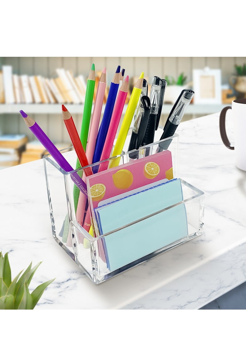 كيدباوتش - Pen Holder, Clear Acrylic Pen Holder for Desk, Makeup Brush Storage Organizer, Modern Desk Organizer for School, Home and Office. - Image 1