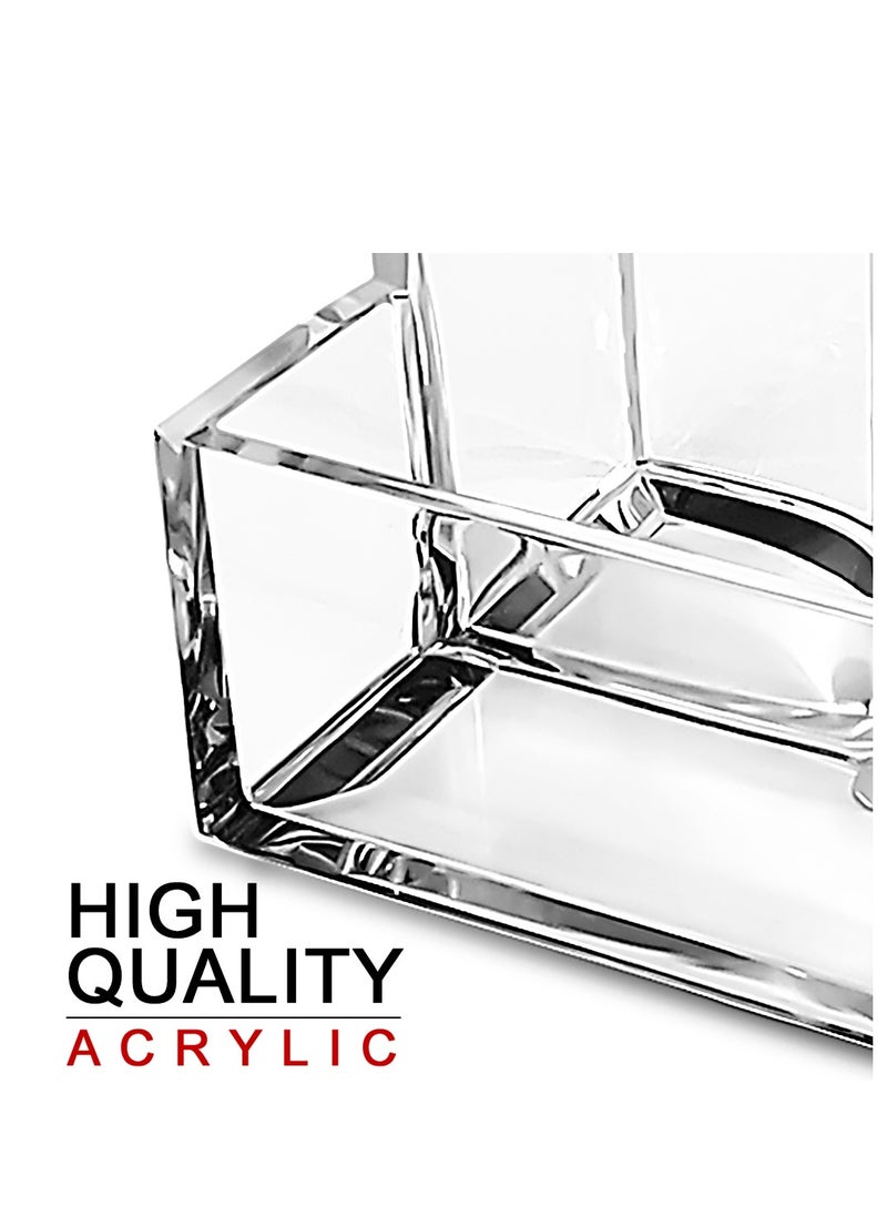 كيدباوتش - Pen Holder, Clear Acrylic Pen Holder for Desk, Makeup Brush Storage Organizer, Modern Desk Organizer for School, Home and Office. - Image 1