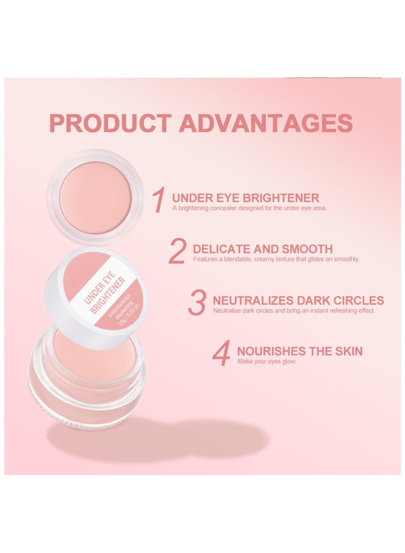 SYOSI 2Pacs Under Eye Brightener Corrector for Women, Nourishing Luminous Under Eye Concealer, Color Corrector Concealer Full Coverage Concealer for Fix Conceal Dark Circles, Vegan Eyes Makeup (0.35oz) - Image 2