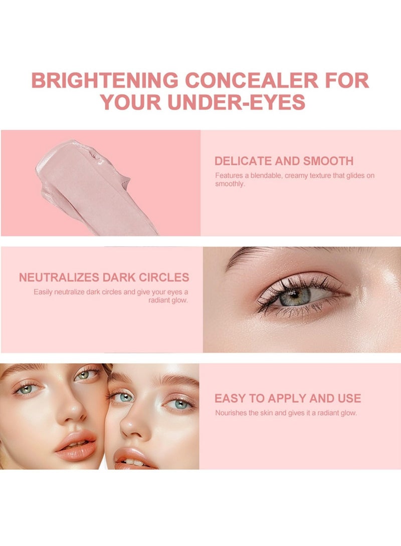 SYOSI 2Pacs Under Eye Brightener Corrector for Women, Nourishing Luminous Under Eye Concealer, Color Corrector Concealer Full Coverage Concealer for Fix Conceal Dark Circles, Vegan Eyes Makeup (0.35oz) - Image 4