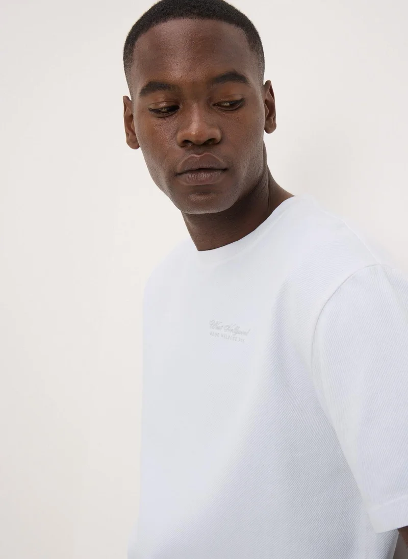 Matalan DIAGONAL TWILL TEE WHITE