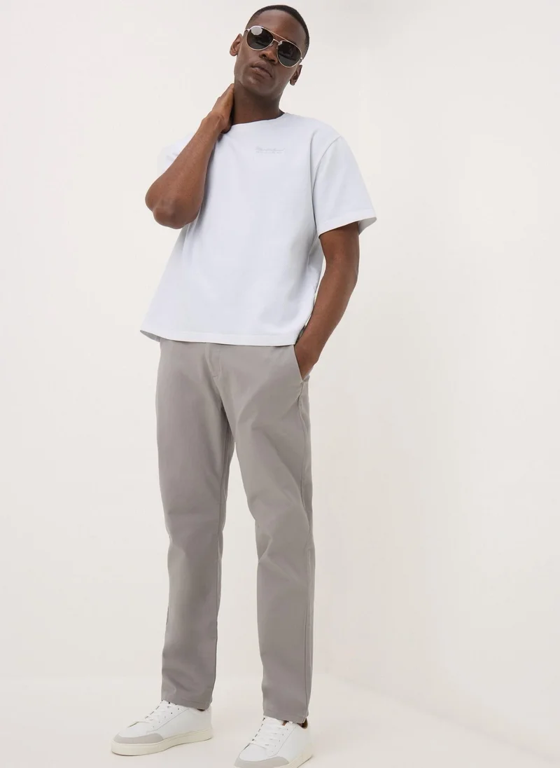 Matalan DIAGONAL TWILL TEE WHITE