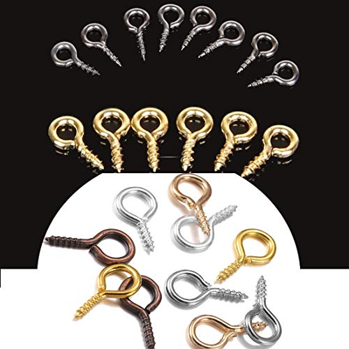 DIY Crafts Pack of 300 Pcs, Mixed Colour Package Include As Title, Mini Screw Eye Pins for Jewelry Making Pearl Beads Screw Threaded(Pack of 300 Pcs, Mixed Colour Package Include As Title) - Image 1
