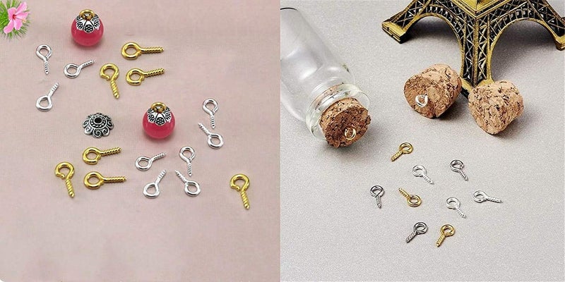 DIY Crafts Pack of 300 Pcs, Mixed Colour Package Include As Title, Mini Screw Eye Pins for Jewelry Making Pearl Beads Screw Threaded(Pack of 300 Pcs, Mixed Colour Package Include As Title) - Image 4