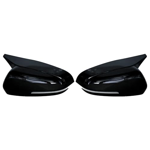 KMH Batman Style Car Mirror Caps Covers Compatible with Hyundai New Creta 2020-2024, Car Accessories (Gloss Black) Set of 2 Pcs - Image 1