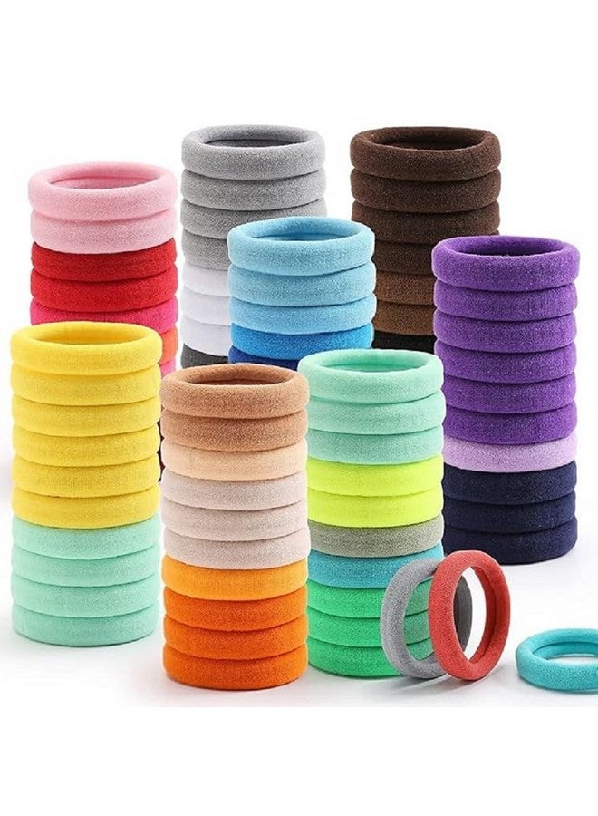 Elina 100 Pcs Multi Colors Hair Ponytail Holder Elastic Cotton Soft Thick Thin Hair Rubber Head Bands for Girls, Kids, Women, Buns, Ties (Pack of 100)(Mix Colors) - Image 2