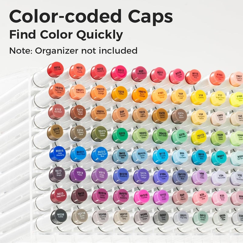 Ohuhu Honolulu Alcohol Markers - 104-Color Double Tipped Art Marker Set - Image 4