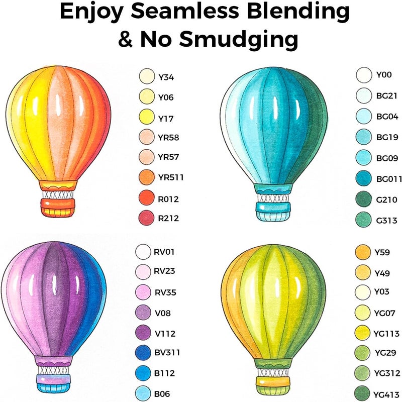 Ohuhu Honolulu Alcohol Markers - 104-Color Double Tipped Art Marker Set - Image 3