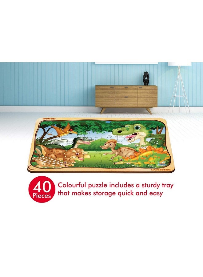 Webby Dinosaurs in Jungle Wooden Jigsaw Puzzle for Boys & Girls, 40 Pieces Toy - Image 5