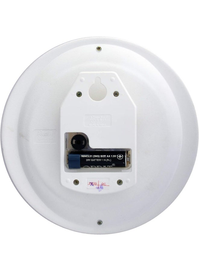 أجانتا ساعة الجدار البلاستيكية التناظرية من Ajanta Step Movement – تصميم دائري مدمج 7 إنش – قرص أبيض – ساعة جدارية كوارتز كلاسيكية للمنزل، المكتب، المطبخ وغرفة النوم (موديل 1267-أبيض) - Image 3