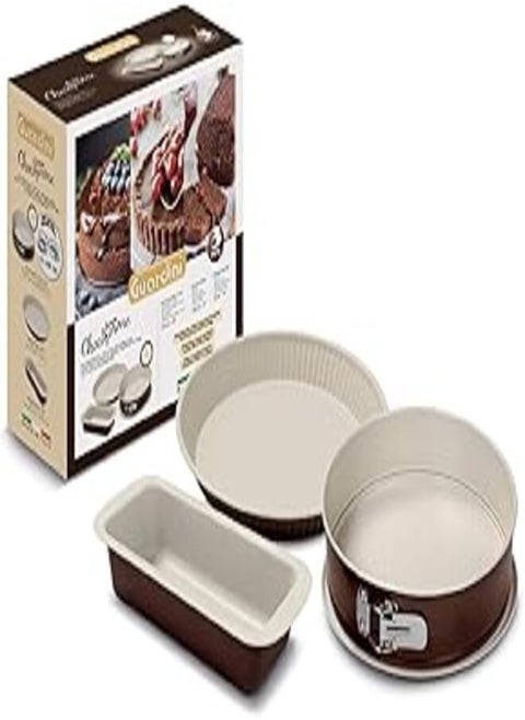 Guardini le chocoforme 4223000737 3-piece cake tin set of springform tins with basic tin 26 cm loaf tin 25 cm and flan tin 28 cm