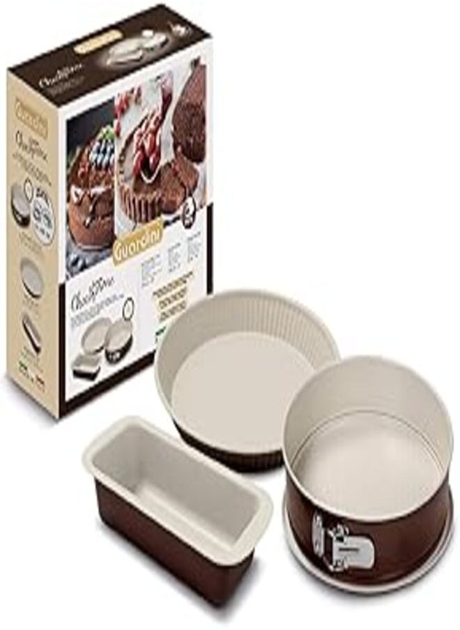 Guardini - Guardini le chocoforme 4223000737 3-piece cake tin set of springform tins with basic tin 26 cm loaf tin 25 cm and flan tin 28 cm - Image 1