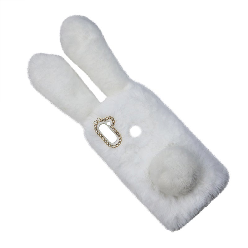 2pcs Design Phone Shell Phone Cover Adorable Phone Shell Plush Phone Protector Compatible for Galaxy (White) - Image 5