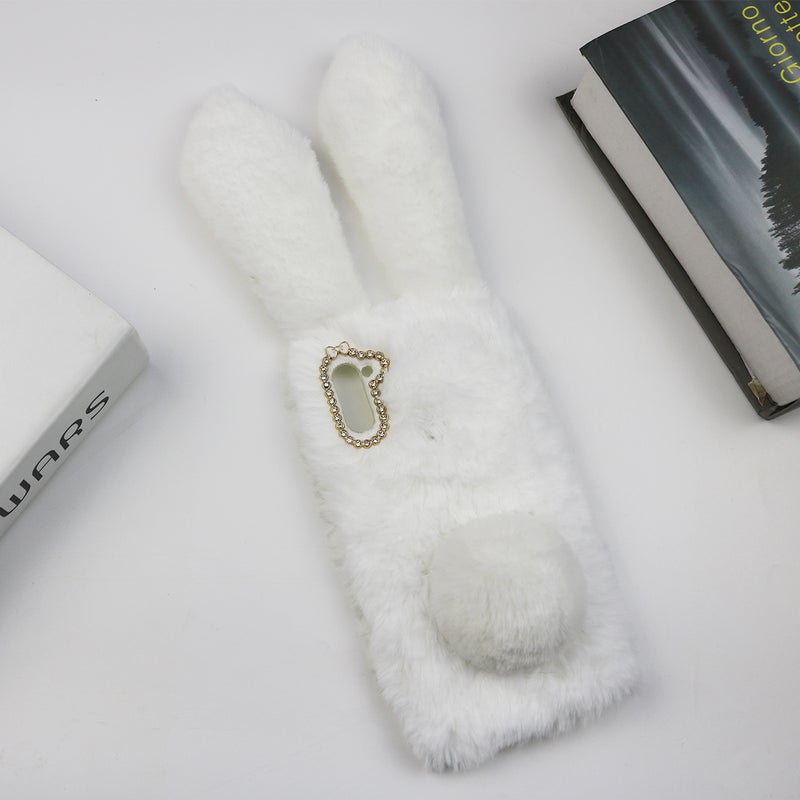 2pcs Design Phone Shell Phone Cover Adorable Phone Shell Plush Phone Protector Compatible for Galaxy (White) - Image 2
