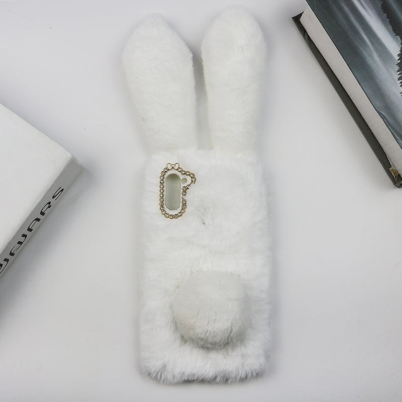 2pcs Design Phone Shell Phone Cover Adorable Phone Shell Plush Phone Protector Compatible for Galaxy (White) - Image 3