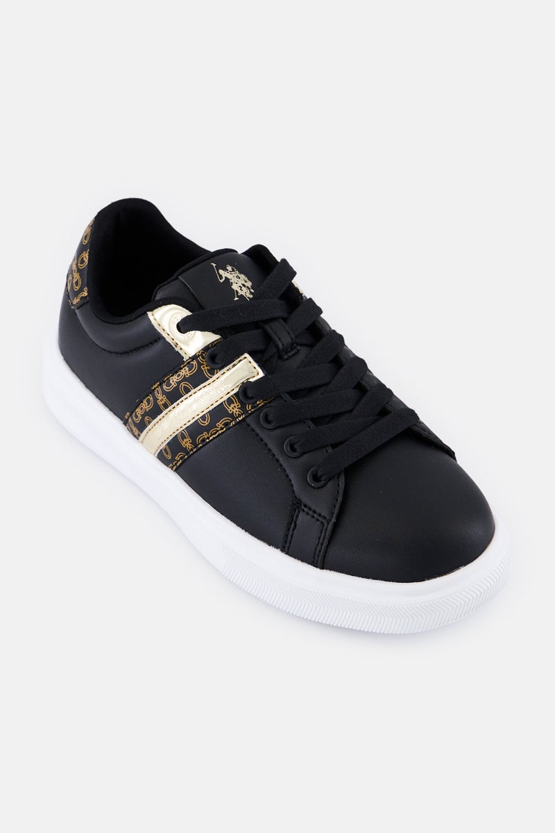 U.S. Polo Assn. أحذية خارجية للنساء ليزلي 4 إف إكس مزودة بأربطة، سوداء - Image 1