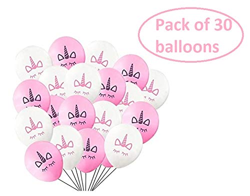 HK balloons Pack of 31 Unicorn Themed Happy Birthday Banner with 30 pcs Printed Unicorn Themed Balloons for Birthday Decorations - Image 2