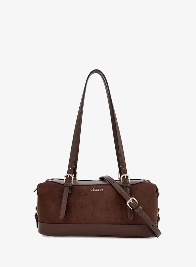 سيليست Textured Shoulder Bag With Detachable Strap