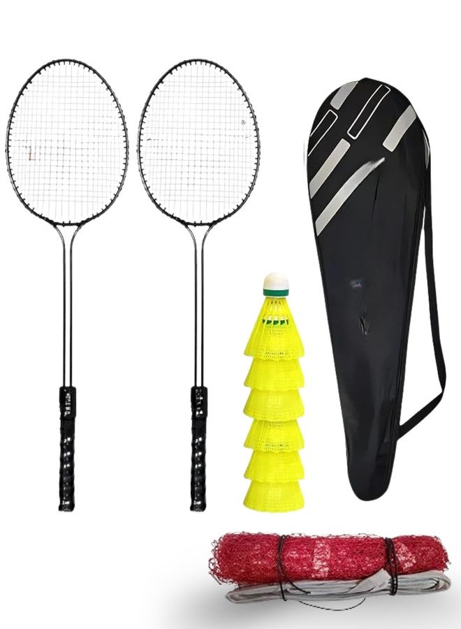Encanto Xylofit Badminton Rackets Set of 2 with Full Kit | Lightweight Rackets, 2 Nylon Shuttlecocks, 2 Non-Slip Grips & Carry Bag with Net | Beginner Tennis Badminton Combo for Family - Image 1