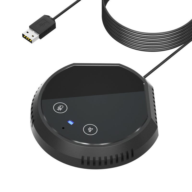 USB Microphone: 360° Omnidirectional Pickup, Noise-canceling Tech, Built-in Speaker & BT Module - Touch-Sensor Mute, Plug&Play for Online Meetings, Home Studio, Laptop & PC Use - Image 1