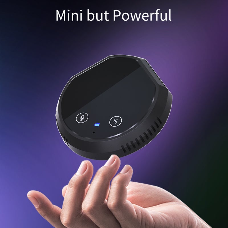USB Microphone: 360° Omnidirectional Pickup, Noise-canceling Tech, Built-in Speaker & BT Module - Touch-Sensor Mute, Plug&Play for Online Meetings, Home Studio, Laptop & PC Use - Image 3