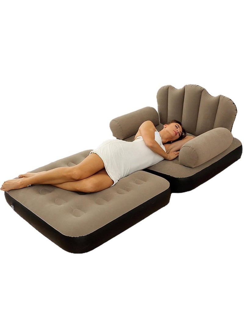 ELTRAZONE New Inflatable Chair Air Couch – 2-in-1 Sofa with L-Shaped Armrest & Multifunctional 5-in-1 Design  - Image 1