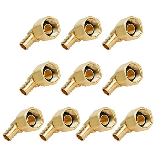 EFIELD 10-Pack EFIELD Barb Crimp Pex Fittings 1/2" X 1/2" Female NPT Swivel Elbow Adapter, Heavy Duty,ASTM F1807, (1/2-inch),(PEX1807220) - Image 1