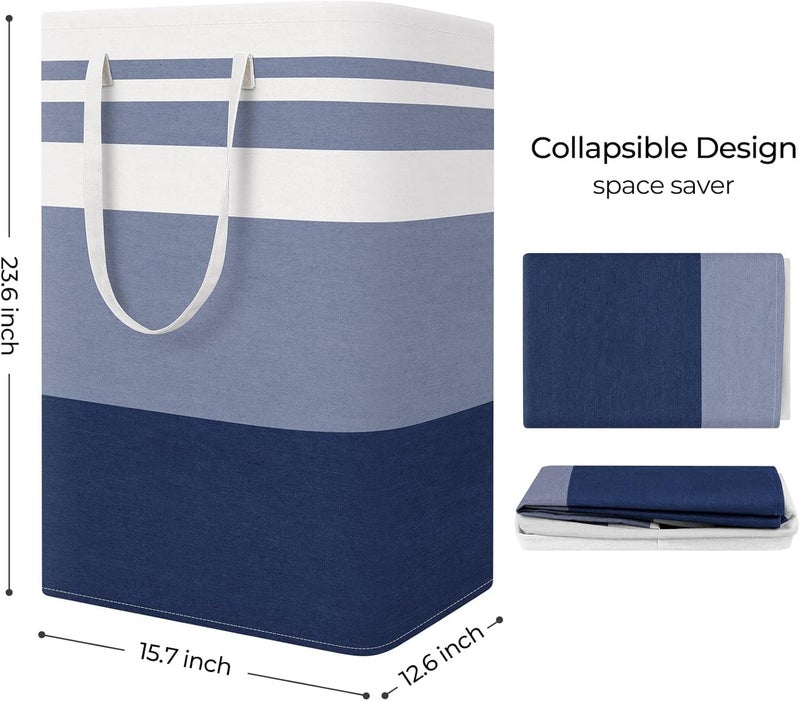 StorageRight Laundry Basket Hamper Large Collapsible Laundry Hamper with Easy Carry Handlesï¼ŒFreestanding Clothes Hampers for Laundry, Bedroom, Dorm, Clothes, Towels, 75L, Gradient Blue - Image 2