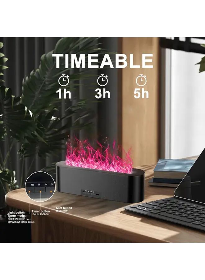 White Essential Oil Diffuser With 7 Color Flame Timer Auto Shutoff For Home Bedroom Yoga - Image 3