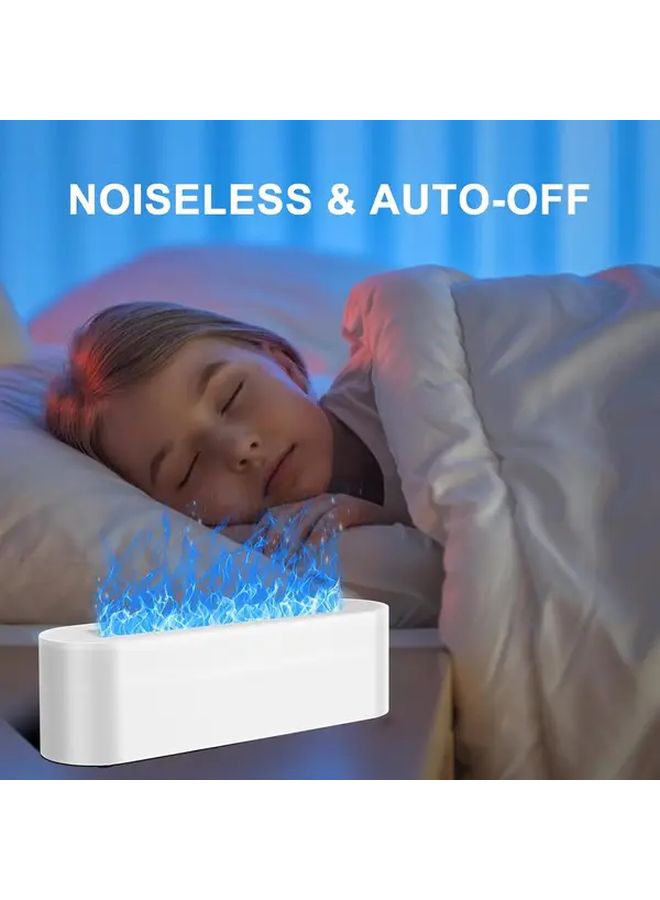 White Essential Oil Diffuser With 7 Color Flame Timer Auto Shutoff For Home Bedroom Yoga - Image 1