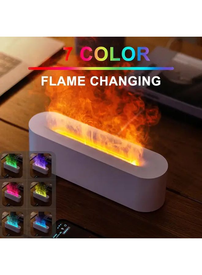 White Essential Oil Diffuser With 7 Color Flame Timer Auto Shutoff For Home Bedroom Yoga - Image 2