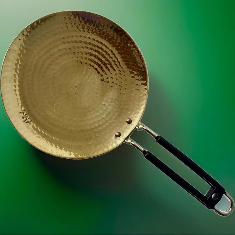 NUTRION Pure Brass Roti Tawa - Traditional Indian Cooking Pan with Health-Boosting Properties (24 cm) (Brass Roti Tawa) - Image 5