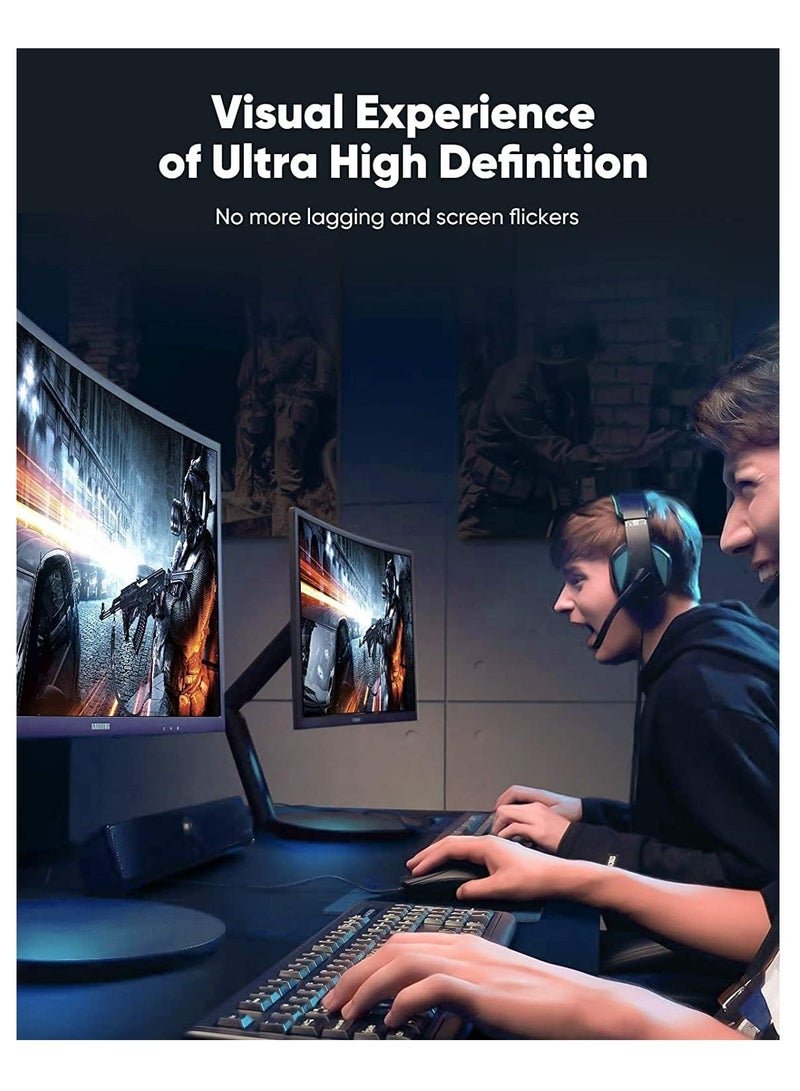 كابلات HDMI 8K، (2 متر 2 تحميل) HDMI فائقة عالية الوضوح قيادة عالية السرعة 48Gbps فائقة الوضوح 8K @ 60Hz، 4K @ 120Hz، 4320P، 2160P، 1080P