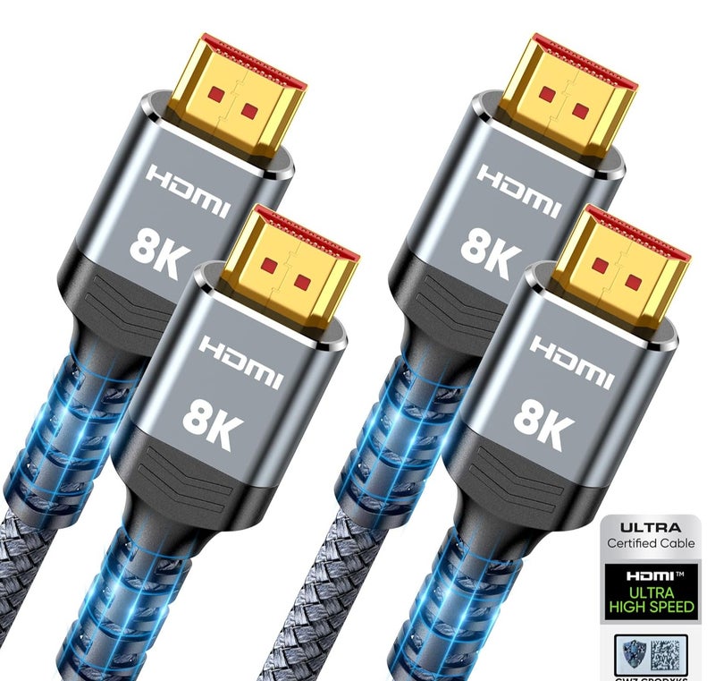 إيغويل كابلات HDMI 8K، (2 متر 2 تحميل) HDMI فائقة عالية الوضوح قيادة عالية السرعة 48Gbps فائقة الوضوح 8K @ 60Hz، 4K @ 120Hz، 4320P، 2160P، 1080P - Image 1