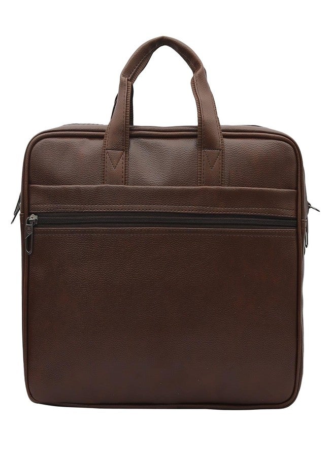 BILL BOND Professional Laptop Messenger Bag for Men & Women | Water Resistant | With Rainproof Zippers | Tablet Compartment | Multiple Organisers | Office Bag | Black | Faux Leather - Image 2