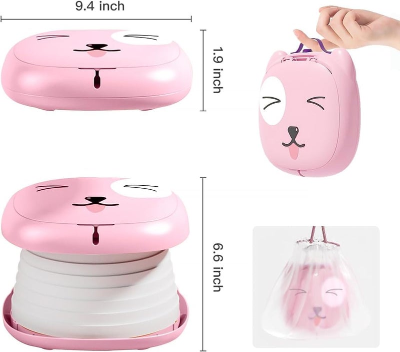 ZONEY Portable Potty - Travel Foldable Training Toilet for Kids (Pink) - Image 3