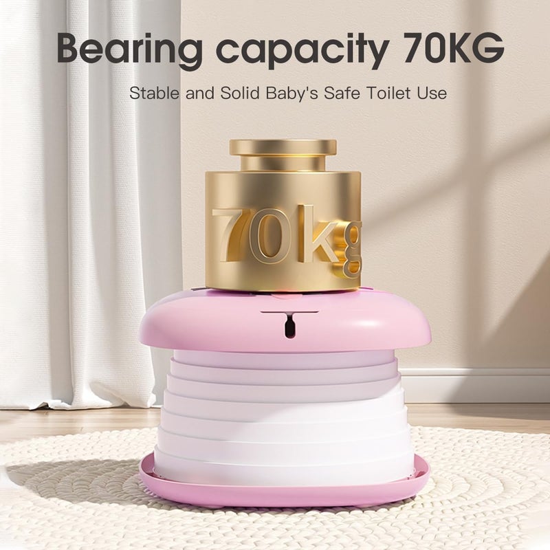 ZONEY Portable Potty - Travel Foldable Training Toilet for Kids (Pink) - Image 4