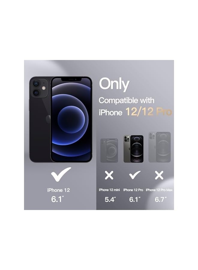 جي تيك جراب سيليكون لهاتف iPhone 12/12 Pro مقاس 6.1 بوصة، جراب هاتف واقٍ كامل الجسم ناعم الملمس كالحرير، غطاء مقاوم للصدمات مع بطانة من الألياف الدقيقة (أسود) - Image 2