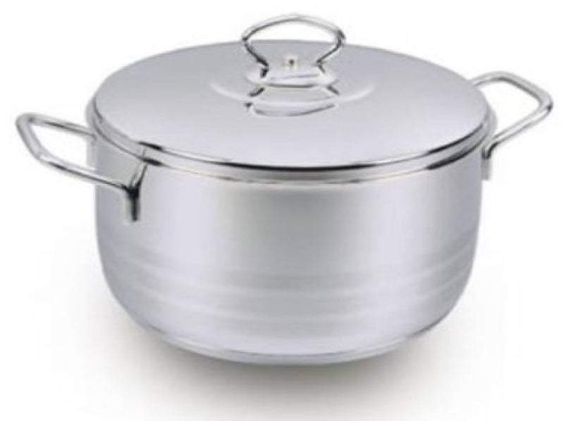 Korkmaz Korkmaz Classic Stainless Steel Stockpot with Cover  Oven Safe Induction Compatible Cookware with Triplex Heavy Aluminum Capsule Bottom for Quick and Even Heat Conduction 16 Quart 