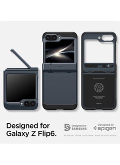 Spigen Tough Armor Pro for Samsung Galaxy Z Flip 6 Case Cover (2024) with Hinge Protection & Kickstand - Metal Slate  - Image 2