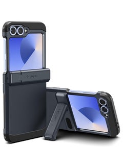 Spigen Tough Armor Pro for Samsung Galaxy Z Flip 6 Case Cover (2024) with Hinge Protection & Kickstand - Metal Slate  - Image 1