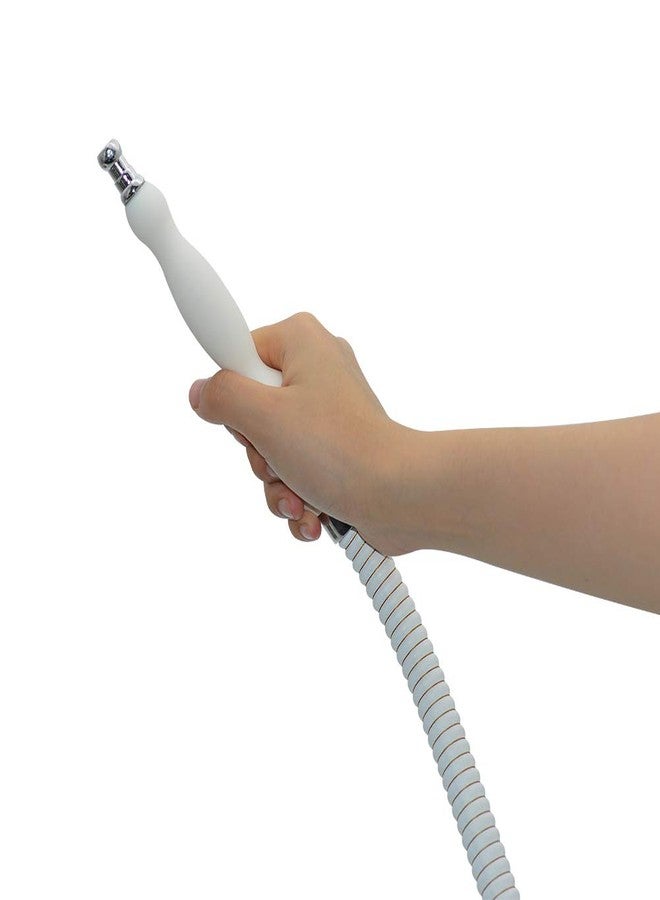 Dingde Hookah Hose Shisha Washable Soft Touch Rubber Handle Metal Alloy Tip Leather Wrapped 72'' Shisha Hookah Hose Perfect Fit All Hookah Set White - Image 2