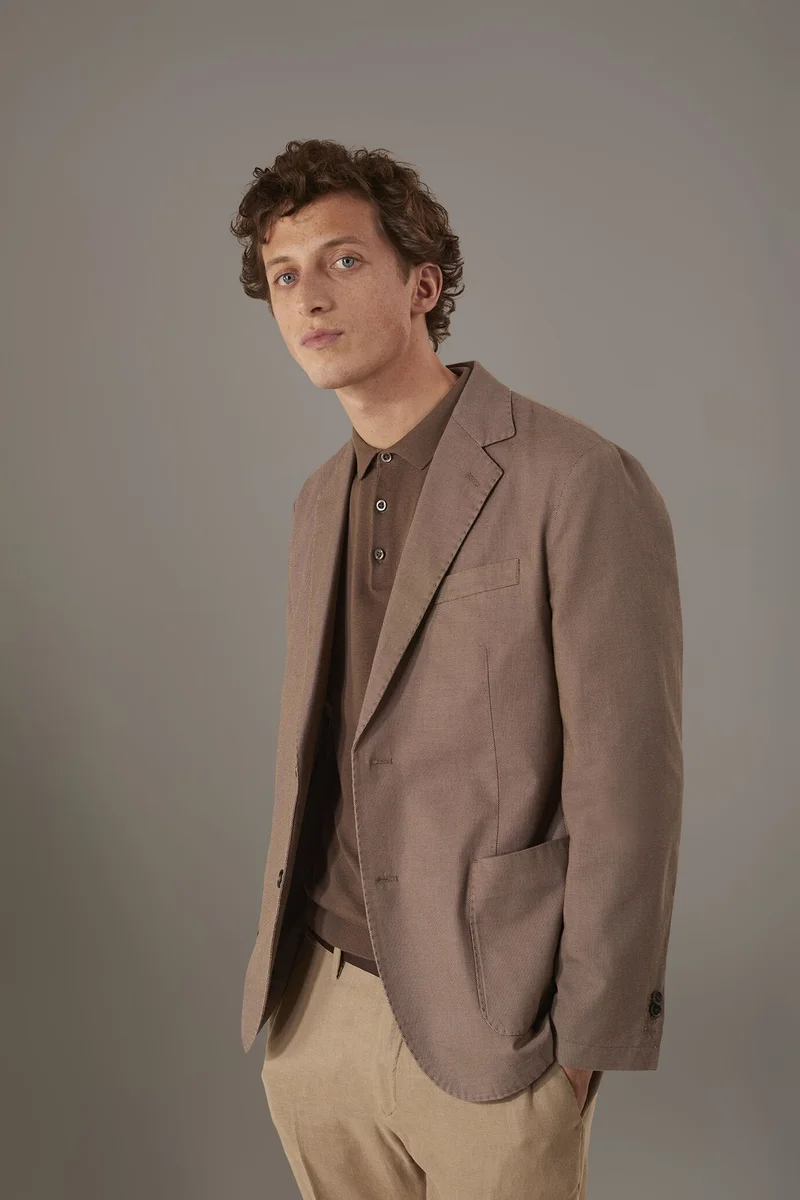 Single breasted jacket with patch pocket - Beige