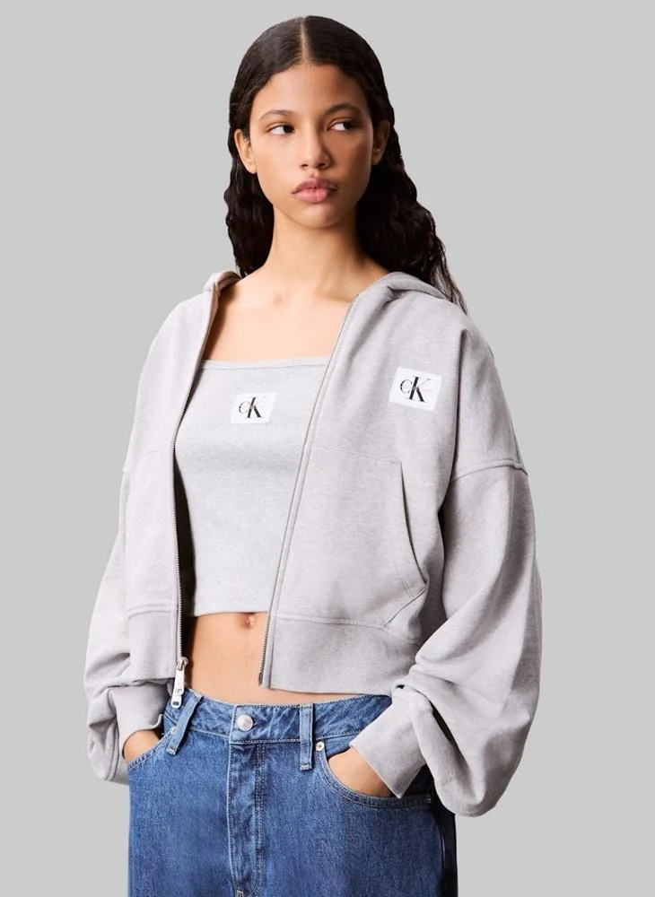 كالفن كلاين جينز Logo Zip Through Hoodie
